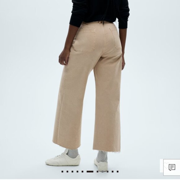 Mango Catherin High-Rise Culotte Wide Leg Raw Hem Jeans 16 - Picture 5 of 16